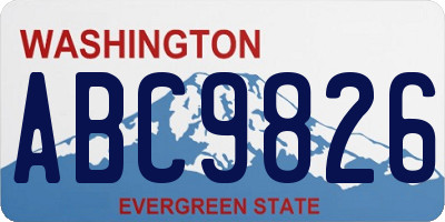 WA license plate ABC9826