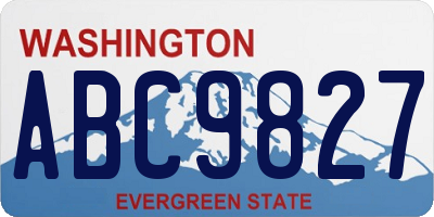 WA license plate ABC9827
