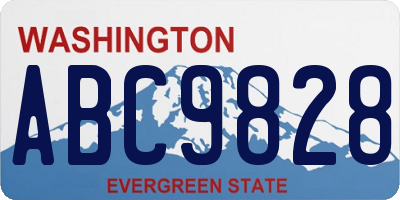 WA license plate ABC9828