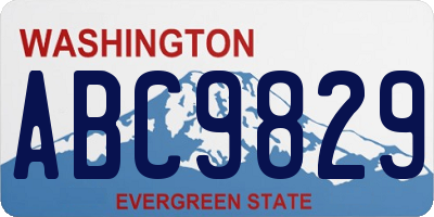 WA license plate ABC9829