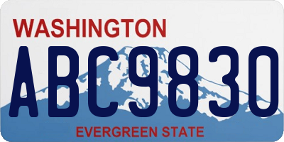 WA license plate ABC9830