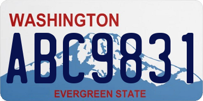 WA license plate ABC9831