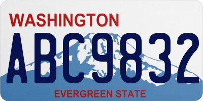WA license plate ABC9832