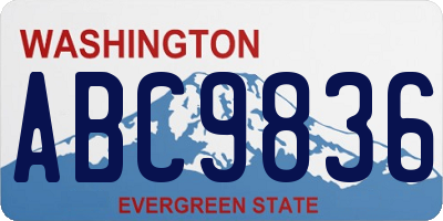 WA license plate ABC9836
