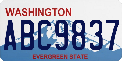 WA license plate ABC9837