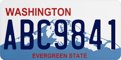 WA license plate ABC9841