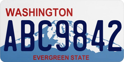 WA license plate ABC9842