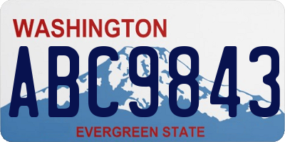 WA license plate ABC9843