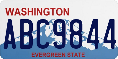WA license plate ABC9844