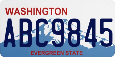 WA license plate ABC9845