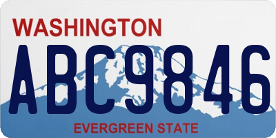 WA license plate ABC9846