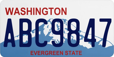 WA license plate ABC9847