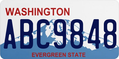 WA license plate ABC9848