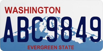 WA license plate ABC9849
