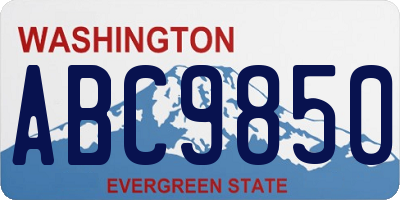 WA license plate ABC9850