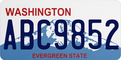 WA license plate ABC9852