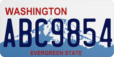 WA license plate ABC9854