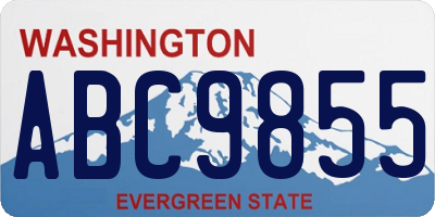 WA license plate ABC9855