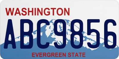 WA license plate ABC9856
