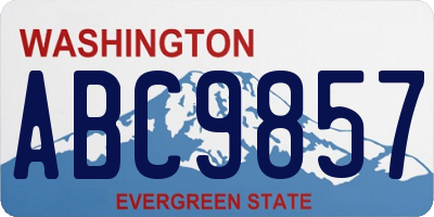 WA license plate ABC9857