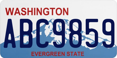 WA license plate ABC9859