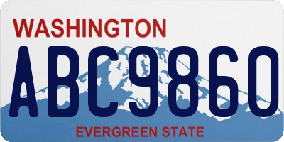 WA license plate ABC9860