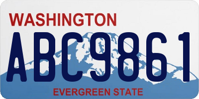 WA license plate ABC9861