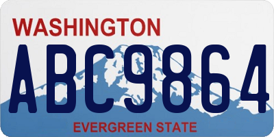 WA license plate ABC9864