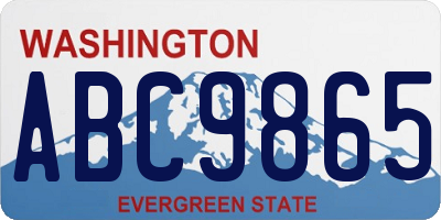 WA license plate ABC9865