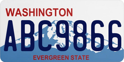 WA license plate ABC9866