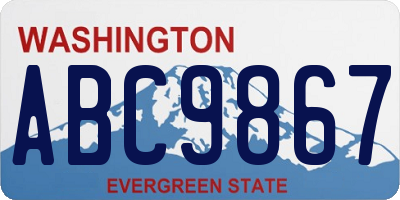 WA license plate ABC9867