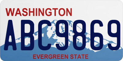 WA license plate ABC9869