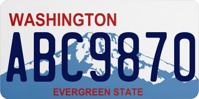 WA license plate ABC9870