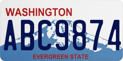 WA license plate ABC9874