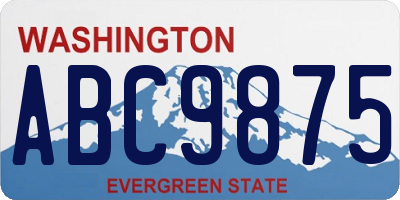 WA license plate ABC9875