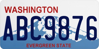 WA license plate ABC9876