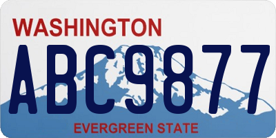 WA license plate ABC9877