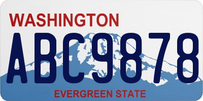 WA license plate ABC9878