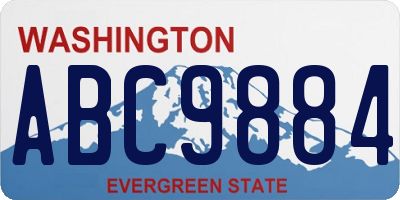 WA license plate ABC9884