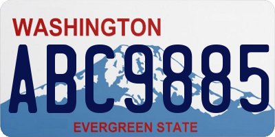 WA license plate ABC9885