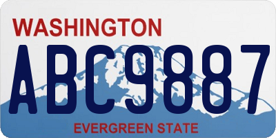 WA license plate ABC9887