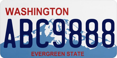 WA license plate ABC9888