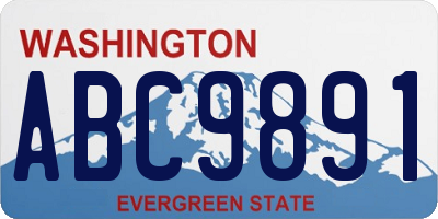 WA license plate ABC9891