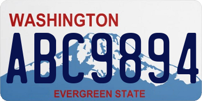 WA license plate ABC9894
