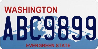 WA license plate ABC9899