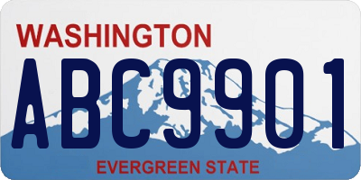 WA license plate ABC9901