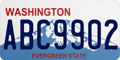 WA license plate ABC9902