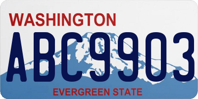 WA license plate ABC9903