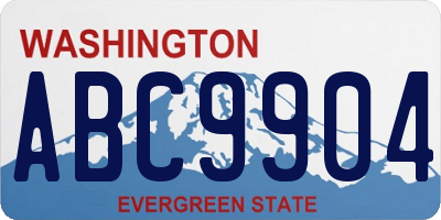 WA license plate ABC9904