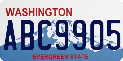 WA license plate ABC9905